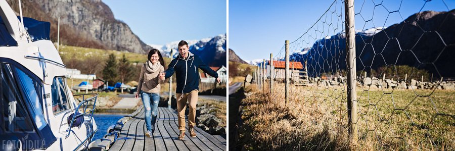 Poros love story fotosesija Norvegijos fiorde