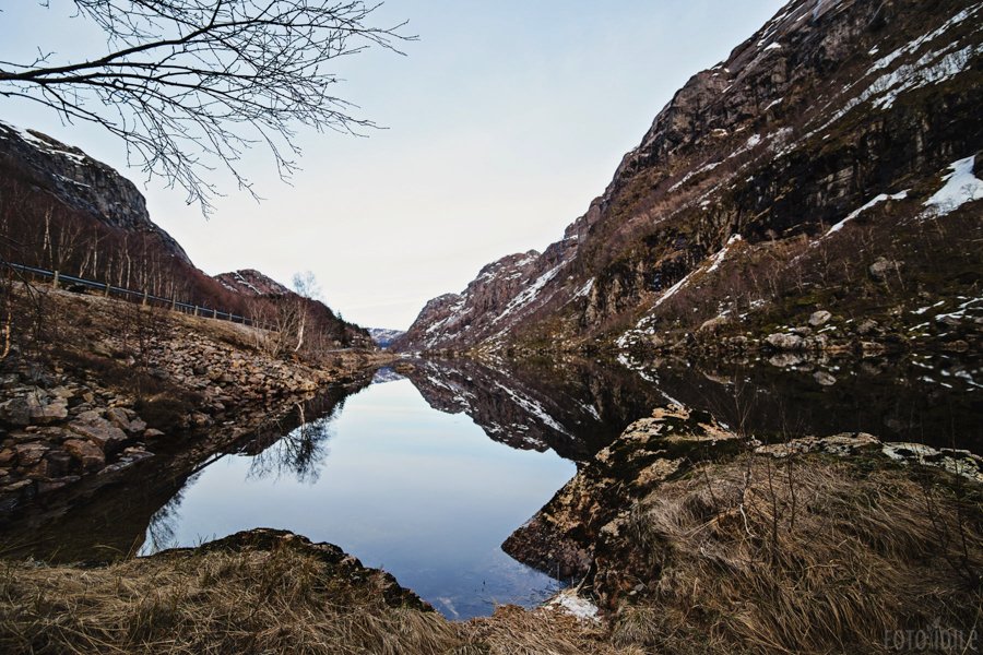 Rogaland kraštovaizdis su upe Norvegijoje
