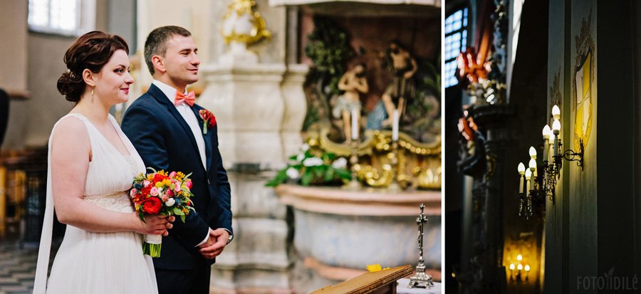 Santuokos ceremonija Šv, Kryžiaus atradimo bažnyčioje Vilniuje