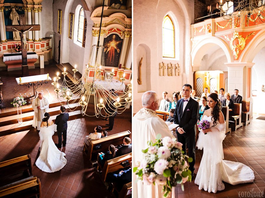 Vestuvių ceremonija Kauno Šv Gertrūdos bažnyčioje