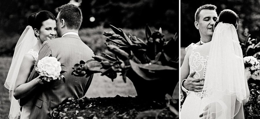 Juodai balta vestuvinė fotografija Verkių parke