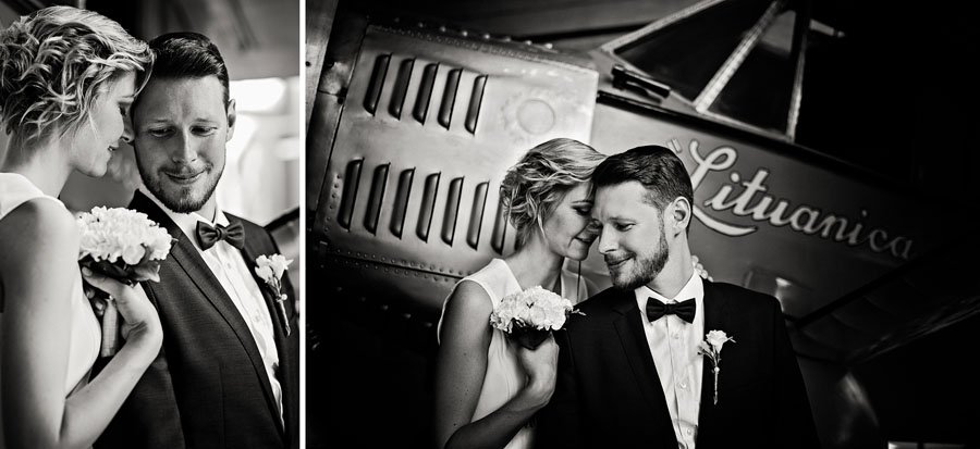 Vestuvinė fotosesija prie lėktuvų