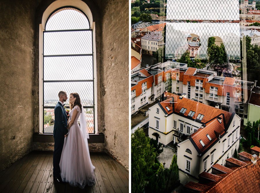Vestuvių fotografai Vilniaus universiteto kiemeliuose