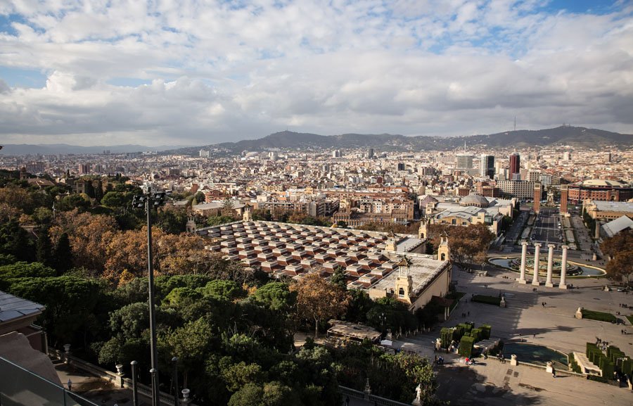 Barselonos miesto panorama
